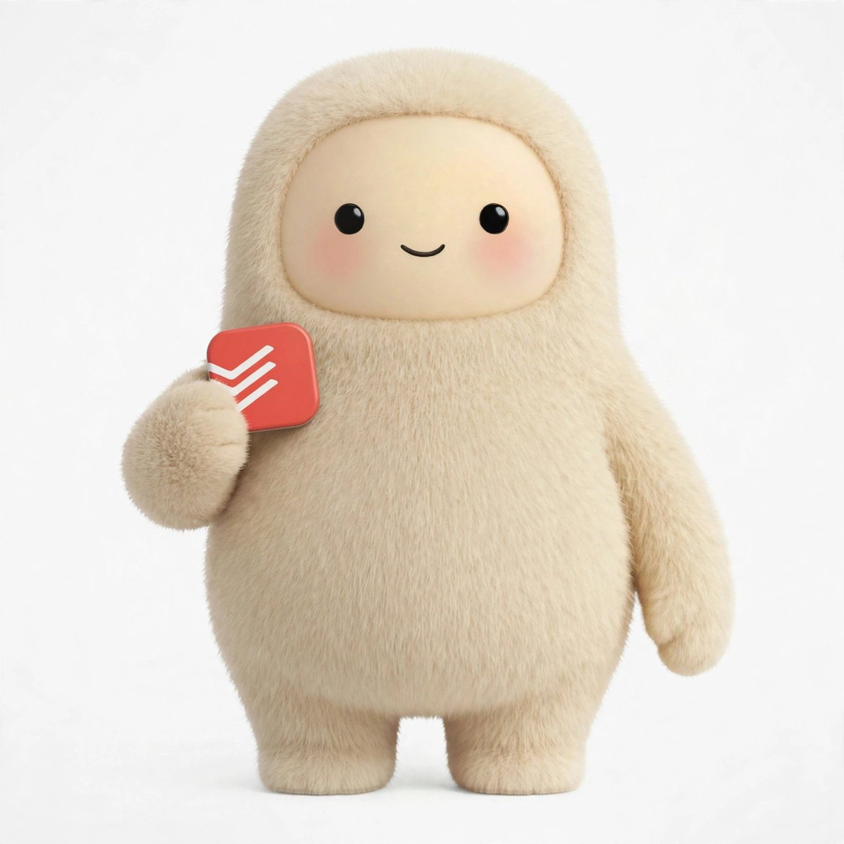 A light Muse character holds a red Todoist logo tile with no task data on screen